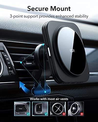 ESR スマホホルダー 車 ワイヤレス充電 マグネット 高速充電 15W magsafe 車載ホルダー magsafe充電器 磁気吸着 多角度自由調節 エアコンルーバー/ダッシュボード式車載ホルダー 車 スマホスタンド iPhone 17e bfa2c43d ESR スマホホルダー 車 ワイヤレス充電 マグネット 高速充電 15W magsafe 車載ホルダー magsafe充電器 磁気吸着 多角度自由調節 エアコンルーバー/ダッシュボード式車載ホルダー 車 スマホスタンド iPhone 17e bfa2c43d