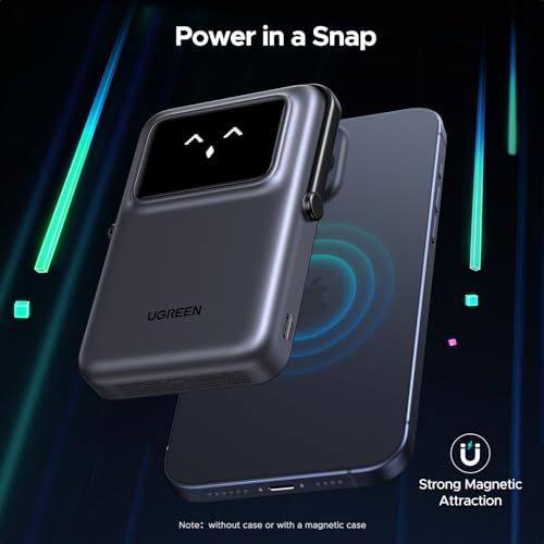 UGREEN Uno PowerBank マグネット (10000mAh Qi・7.5W USB-Cx1) 折畳式スタンド付き Qi ワイヤレス充電対応 TFTスクリーン・表情表示 タイプC PD 20W 急速充電対応 コンパクト パススルー 67cbae28 UGREEN Uno PowerBank マグネット (10000mAh Qi・7.5W USB-Cx1) 折畳式スタンド付き Qi ワイヤレス充電対応 TFTスクリーン・表情表示 タイプC PD 20W 急速充電対応 コンパクト パススルー 67cbae28