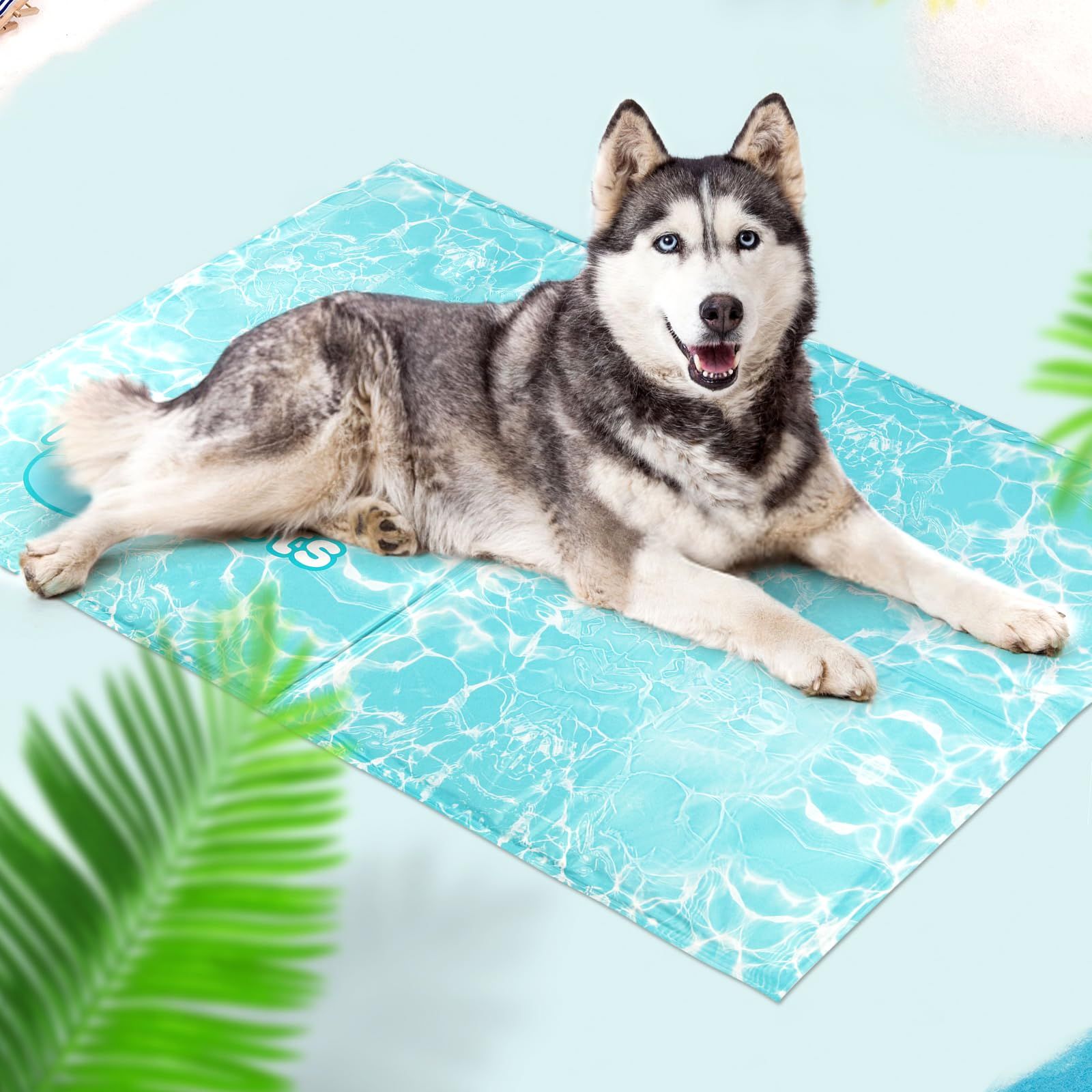 Pawtasy ペット ひんやりマット 犬 猫 夏用 冷感 クールマット ジェルマット 100x60cm 涼しげ波紋デザイン 滑り止め付き 防水 耐久性 洗える 熱中症対策 多用途 車用 ベッド用 ケージ用as 95968c14