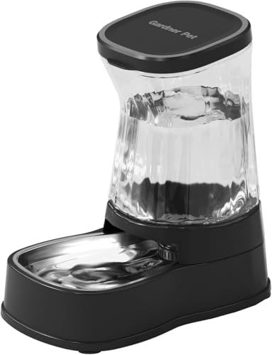 Gardner Pet 犬猫用 自動給水器 3.85L 大容量【ステンレス製ボウル + 交換不要フィルター】 ペットウォーターディスペンサー 小型犬 大型犬 子犬 猫用 宝石カットのクリアデザインで上品 水飲みボウル 給水器 BPAフリー お 7f464004
