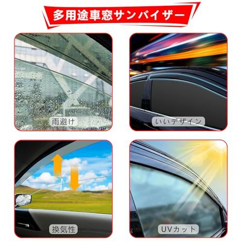 2枚 ドアバイザー ハイエース レジアスエース 200系 1型~7型 ドア サイドバイザー 窓サンバイザー 自動車バイザー 雨よけ 日よけ 車アクセサリー カーパーツ 黒(沖縄・離島の方不可) 27fa55dc