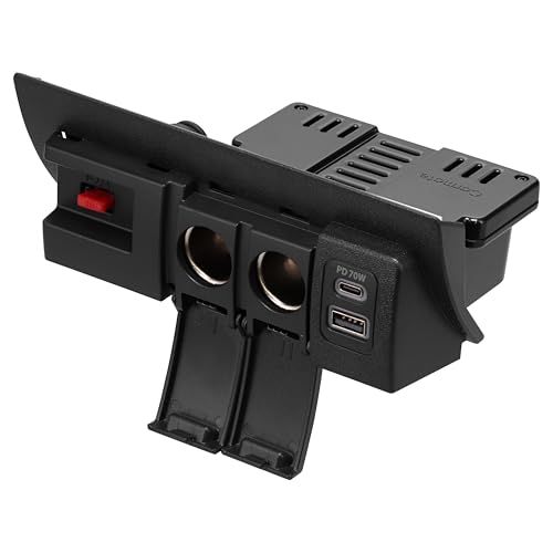 カーメイト(Carmate) ハイエース(H200系)専用 増設 電源ユニット 車載充電器 PD 70W USB-C 急速充電 カーソケット×2 Type-A×1 Type-C×1 スマートフォン ノートPC 加熱式タバコ など LED フッ bba681ca