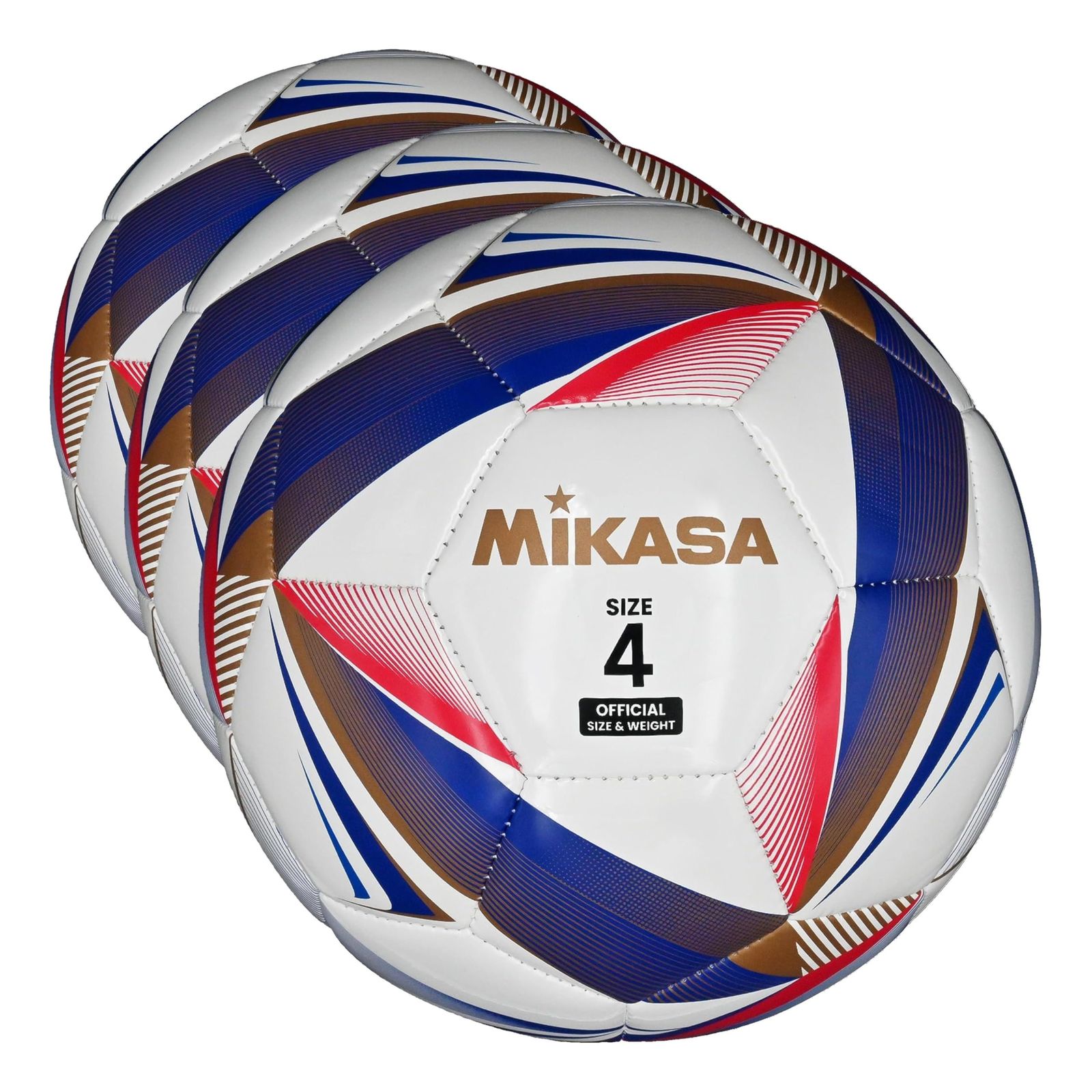 新品 ミカサ(MIKASA) サッカーボール 4号 FT429D-W (小学生向け) ホワイト 推奨内圧0.600(kgf/?) (× 3)