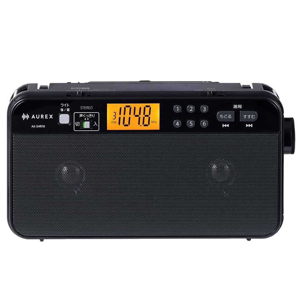 新品 東芝 ラジオ LED付き ステレオスピーカー 声くっきり AX-SHR70(K)