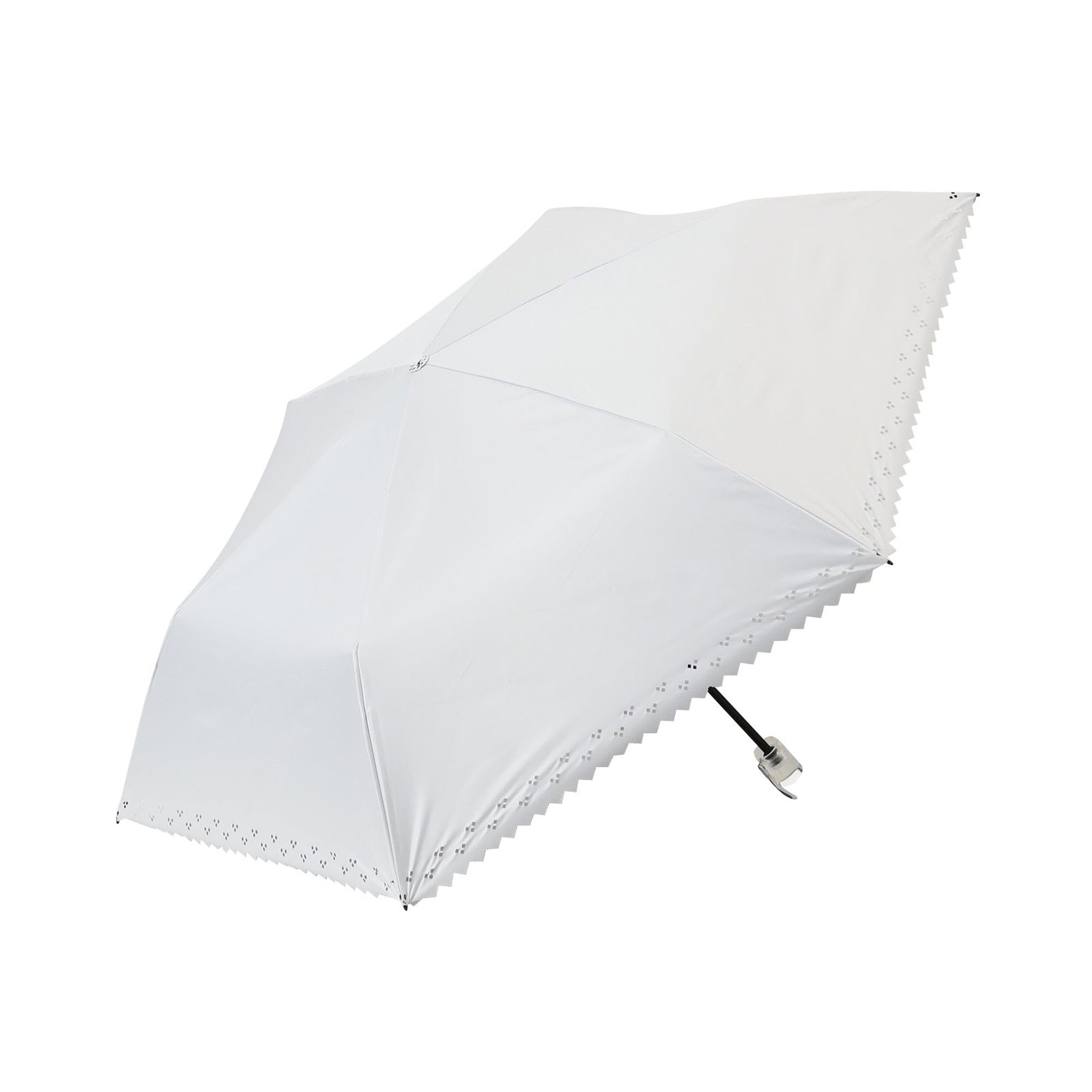 新品 Francfranc フランフラン 遮光HEAT DOWN ピクセルハート 折りたたみ傘 55cm アイボリー（晴雨兼用）