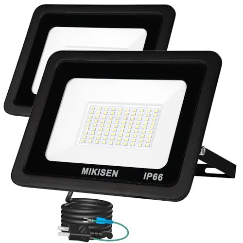 ☆新品☆led 投光器 作業灯 看板灯 80w 昼光色 10000LM 6500K 1000w相当 1.8コード IP66防水 アース端子付2Pプラグ 120°広角 100V対応 ワークライト 工事用ライト led 灯光器 作業灯 外灯 集魚 5cb5b561