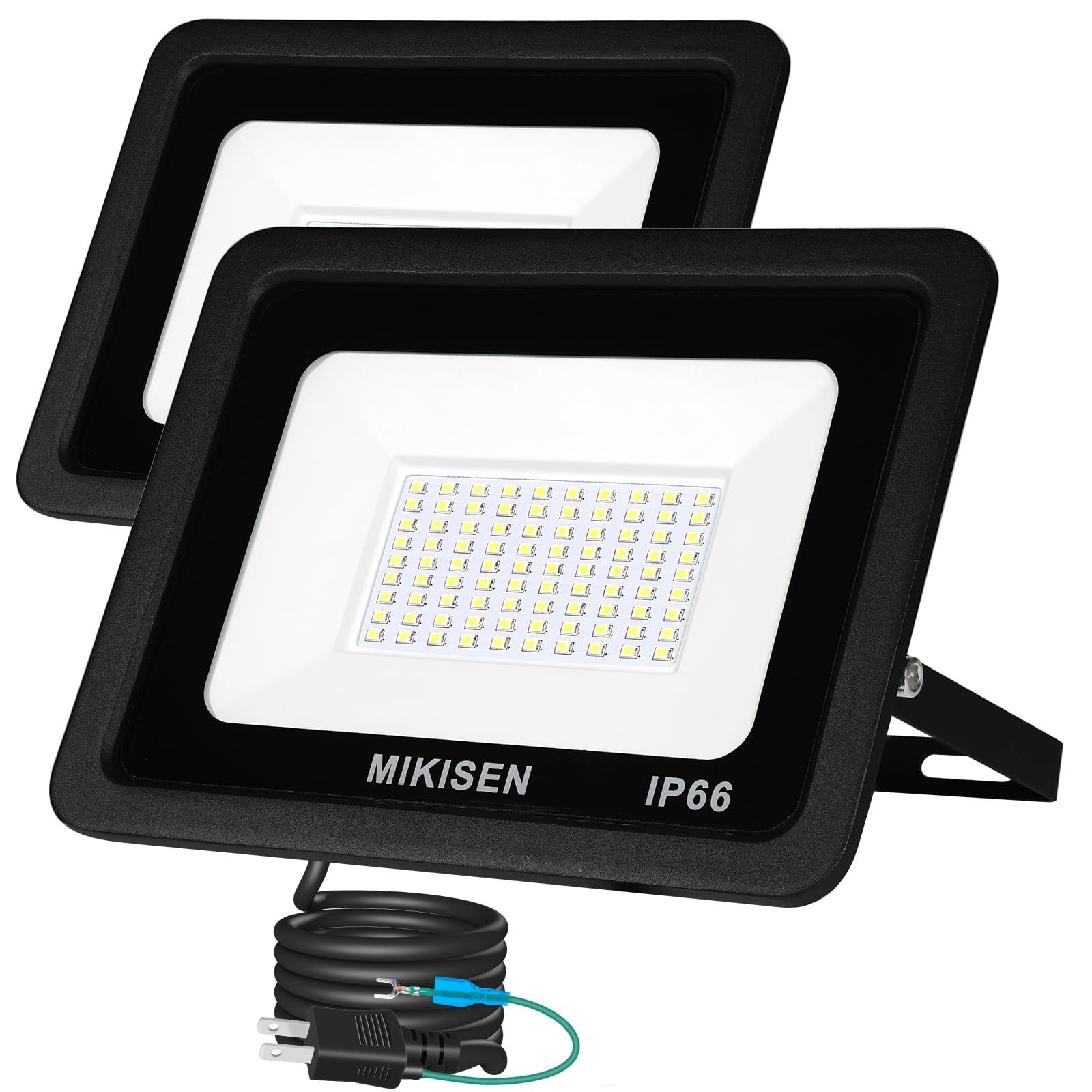☆新品☆led 投光器 作業灯 看板灯 80w 昼光色 10000LM 6500K 1000w相当 1.8コード IP66防水 アース端子付2Pプラグ 120°広角 100V対応 ワークライト 工事用ライト led 灯光器 作業灯 外灯 集魚 5cb5b561