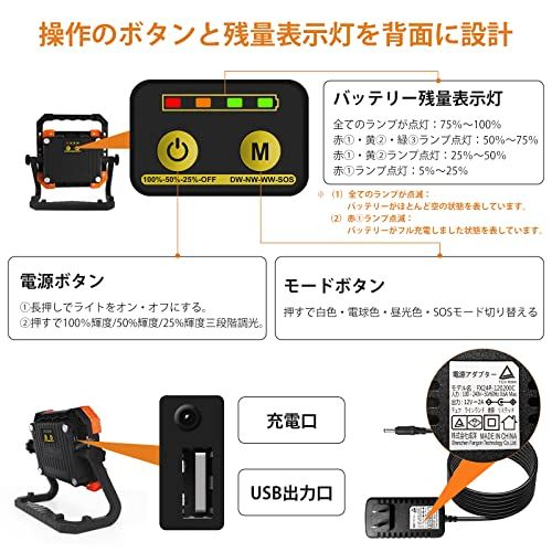☆新品☆投光器 作業灯 ワークライト 集魚灯 LEDライト 充電式 6000LM 200W相当 IP66防水 昼白色/昼光色/電球色/SOS 30H連続照明 7.4V・7000mAhリチウム電池 機能 磁石付き AC充電器 PSE認証済み キ 00d2ddb2 ☆新品☆投光器 作業灯 ワークライト 集魚灯 LEDライト 充電式 6000LM 200W相当 IP66防水 昼白色/昼光色/電球色/SOS 30H連続照明 7.4V・7000mAhリチウム電池 機能 磁石付き AC充電器 PSE認証済み キ 00d2ddb2