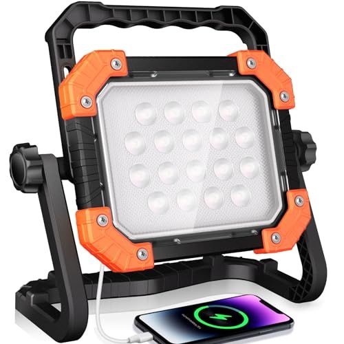 ☆新品☆投光器 作業灯 ワークライト 集魚灯 LEDライト 充電式 6000LM 200W相当 IP66防水 昼白色/昼光色/電球色/SOS 30H連続照明 7.4V・7000mAhリチウム電池 機能 磁石付き AC充電器 PSE認証済み キ 00d2ddb2