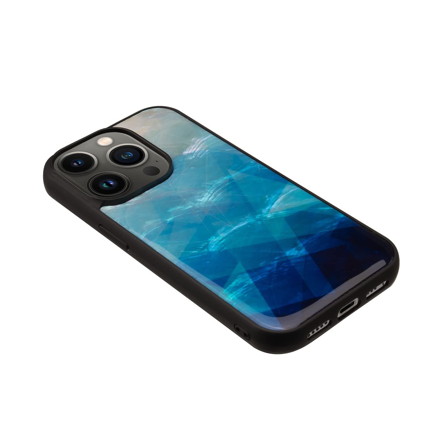 新品 ikins iPhone 14 Pro ケース 天然貝ケース [ Pearl 光沢 表面コーティング加工 TPUとポリカーボネートのハイブリッド 着脱しやすい ストラップホール付き ワイヤレス充電 ] アップル アイフォン 背面カバー Blue Lake｜その他