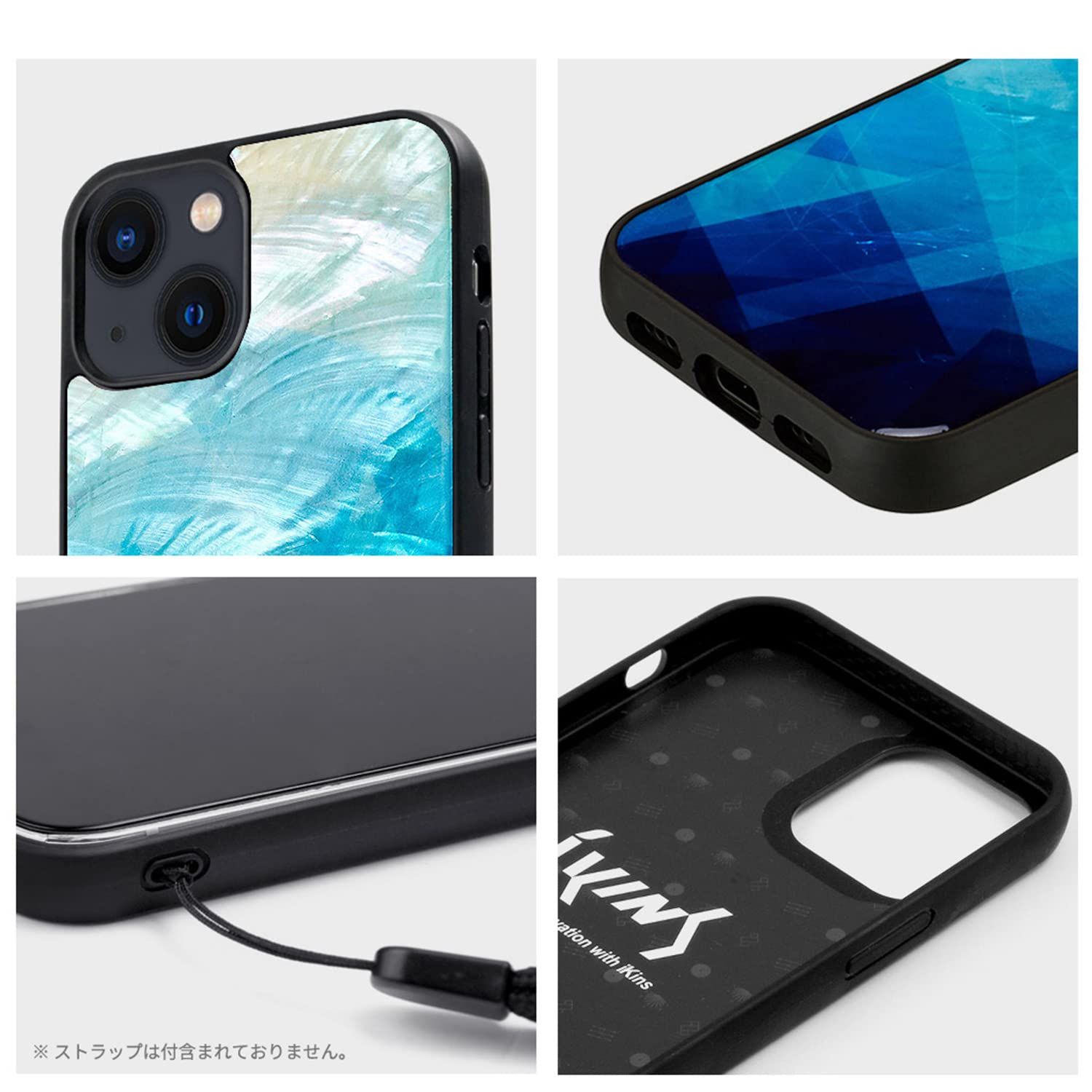 新品 ikins iPhone 14 Pro ケース 天然貝ケース [ Pearl 光沢 表面コーティング加工 TPUとポリカーボネートのハイブリッド 着脱しやすい ストラップホール付き ワイヤレス充電 ] アップル アイフォン 背面カバー Blue Lake｜その他