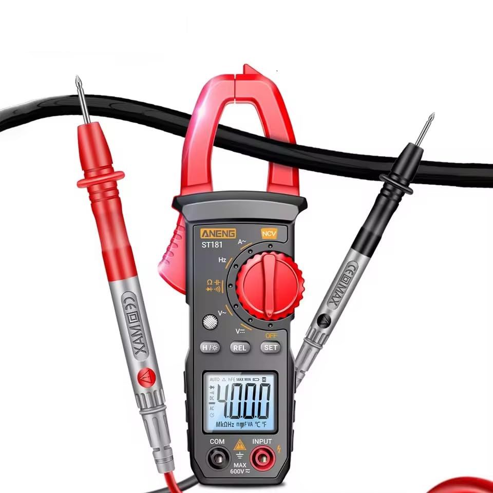 zmart ANENG ST181 デジタルクランプメーター マルチメーター 4000カウント AC 電流 電圧 テスター 電流計 Hz 静電容量 NCV オーム クランプテスター 電圧測定 計測器 電工工具 電気試験器 電気点検 抵抗 非接 20c7e8d0
