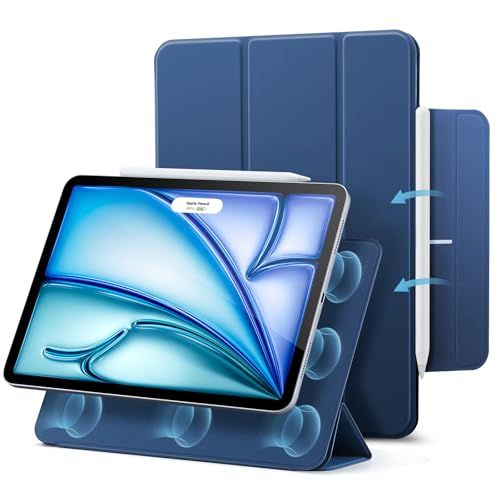 ESR iPad Air 11インチ ケース M4/M3/M2（2026/2025/2024）iPad Air 第5/4世代（2022/2020）iPad Pro 11インチ（2018）対応 マグネット吸着 三つ折りスタンド スリム設計 Pe 14b20054