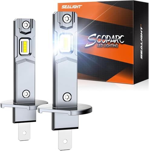 SEALIGHT H1 ledヘッドライト 「爆光 30000LM 32個チップ搭載 4つの冷却機能 20000RPM静音ファン」 車 led ライト バルブ 新基準車検 50000時間 長寿命 DC9V-16V 6500K ホワイト 無極性 b5e685c5
