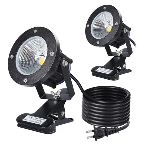 LED クリップライト 防水 12W 6000K 白色光 2個セット, 屋外・屋内兼用, 延長コード3m付き, 看板照明・水槽灯・作業灯 (クリップライト 昼光色 2個)ts 1c688816