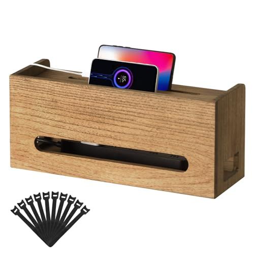 KIRIGEN 総桐ケーブルボックス 配線整理 充電ステーション 完成品 植物オイル塗装仕上げ ブラウン DXH-DBRas be7ff315