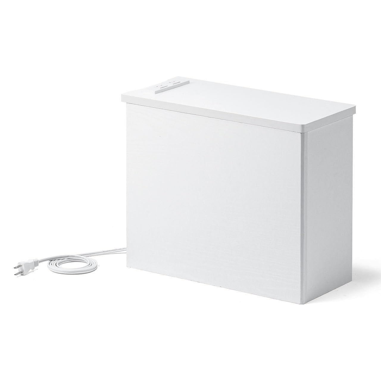 サンワダイレクト ルーター 収納 ケーブルボックス 木製 コンセント付き 幅40×高さ33×奥行18cm 角置き用 配線隠し 木目調 ホワイト 200-CB046WMas 599fc156