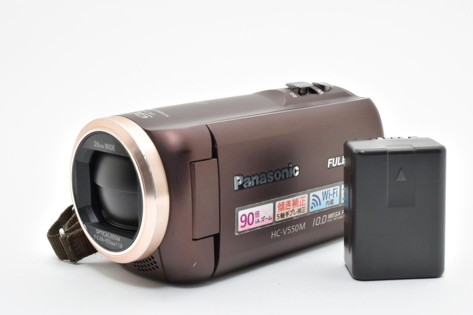 実用光学美品 Panasonic パナソニック HC-V550M ブラウン ビデオカメラ