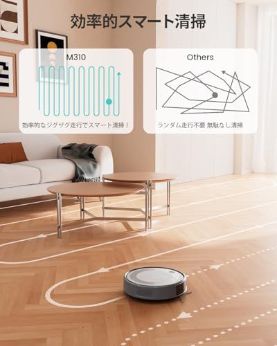 【2025最新 超薄型】Lefant M310 ロボット掃除機 水拭き両用 4500Pa強力吸引 180分間の連続稼働 お掃除ロボット ブラシレス吸引口 毛絡まない 自動充電 多種掃除モード 予約清掃 Wifi/App/Apple Watch b90edcc7