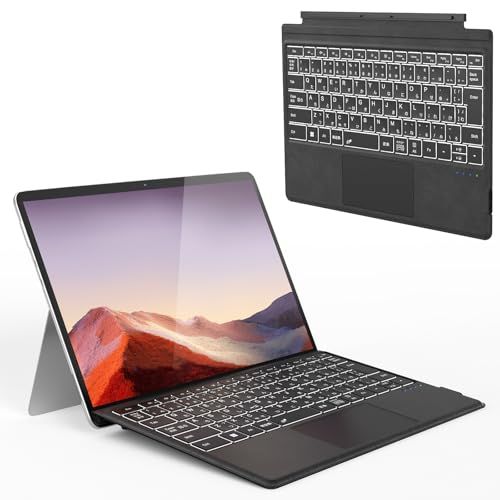 Omikamo サーフェス プロ キーボード ワイヤレス Surface Pro 3/4/5/6/7/7+対応 JIS標準日本語配列 Surface キーボードBluetooth 5.3 トラックパッド付き Typ-C充電式 カバー兼用 薄型 b5cf1120
