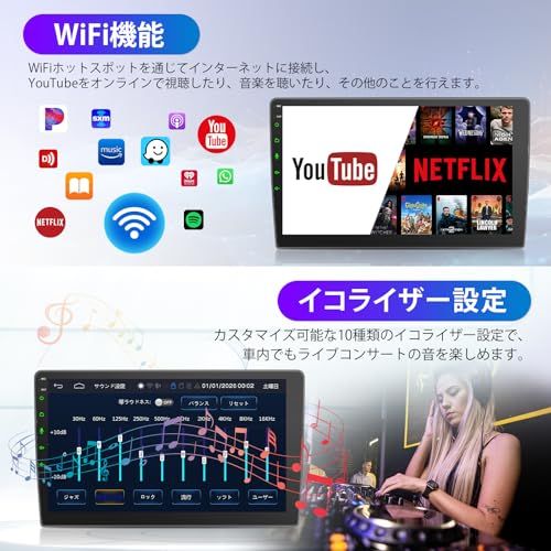 カーナビ2DIN 7インチ10インチカーオーディオ統合ナビゲーション,30バンドEQ,1024 x 600pディスプレイ,ステレオ受信機,スマートフォンに接続されたワイドFM/AM,有線/無線CarPlay/AndroidAuto＆ミラリング 925d0bbc