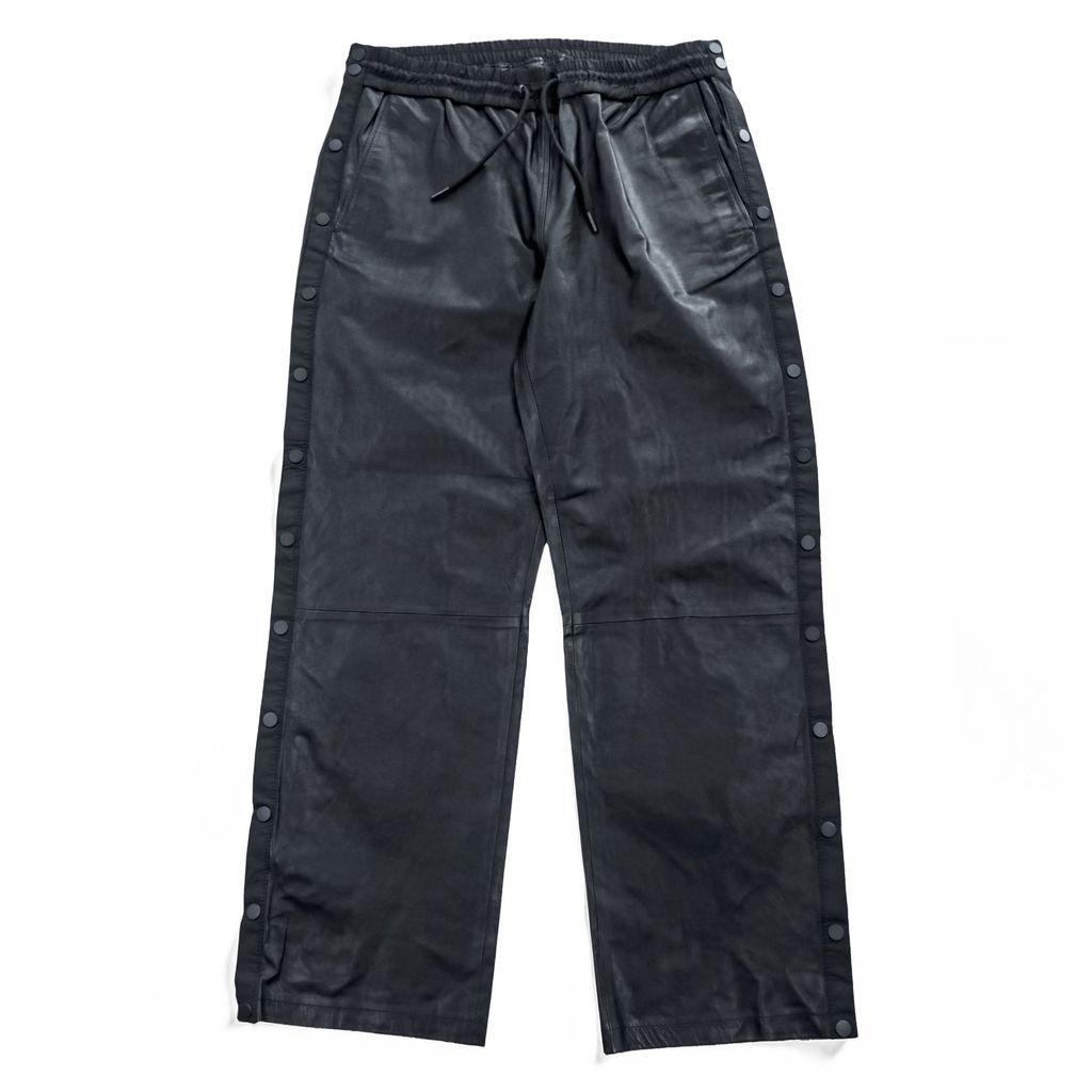 ALEXANDER WANG × H&M サイドスナップ レザー トレーニングパンツ M ブラック サイドスリット スナップボタン イージーパンツ 11,622円