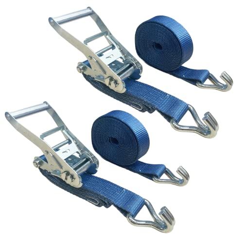HELIX ラッシングベルト 2本セット ラチェット式 ベルト幅 50mm 固定側 1m 巻側 5m 破断荷重5000kg フック Jタイプ 5T 荷締め 固定 日本語説明書付き(沖縄・離島の方不可) e766a0a1
