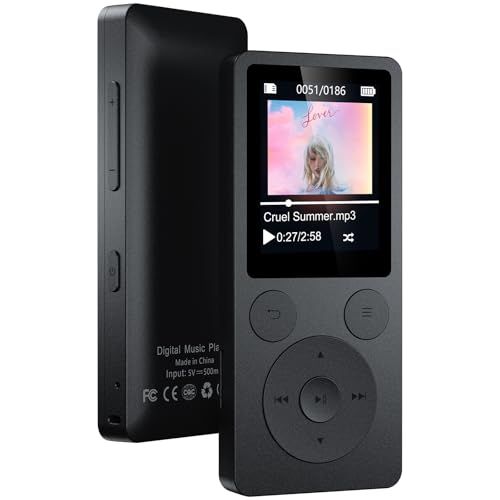 64GB MP3プレーヤー Bluetooth 5.3 自動再接続 内蔵スピーカー搭載｜デジタルオーディオプレーヤー FMラジオ・ボイスレコーダー・録音対応 HIFI音質｜物理ボタン 再生再開＆ブックマーク対応｜40時間連続再生 軽量コンパク e1996bda