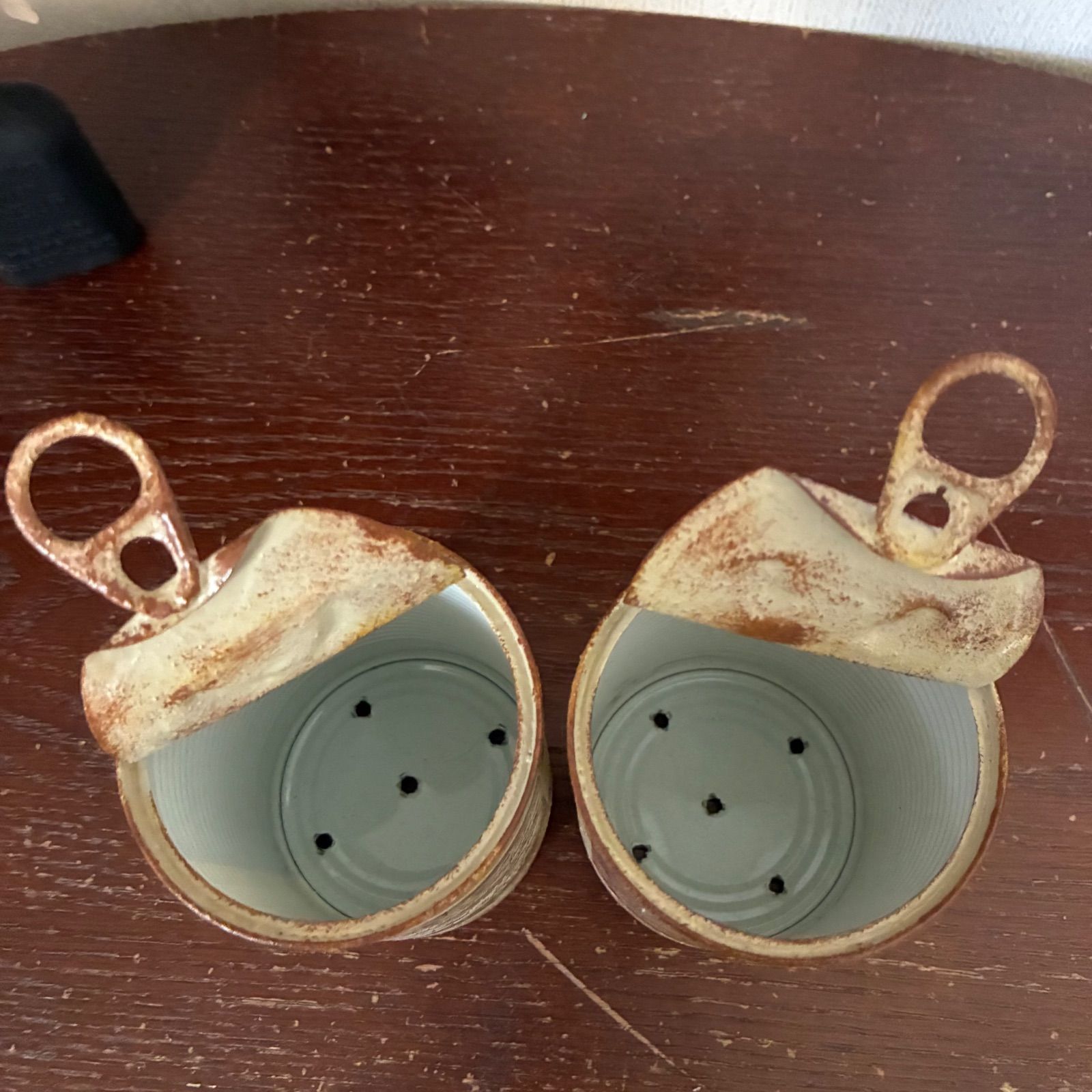蓋付きトマト缶 リメイク缶 2個セット (ヘンプベージュ) ハンドメイド