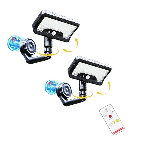 2個 ソーラーライト 92LED 人感センサー付き アウトドア用 リモコン調色 マグネット式 IP65防水 500ルーメン超高輝度 防塵カバー付き 360度調節 ソーラー/USB充電 3つの検査モード 防犯機能付き 無線リモコン付き (吸着磁 65d57a88
