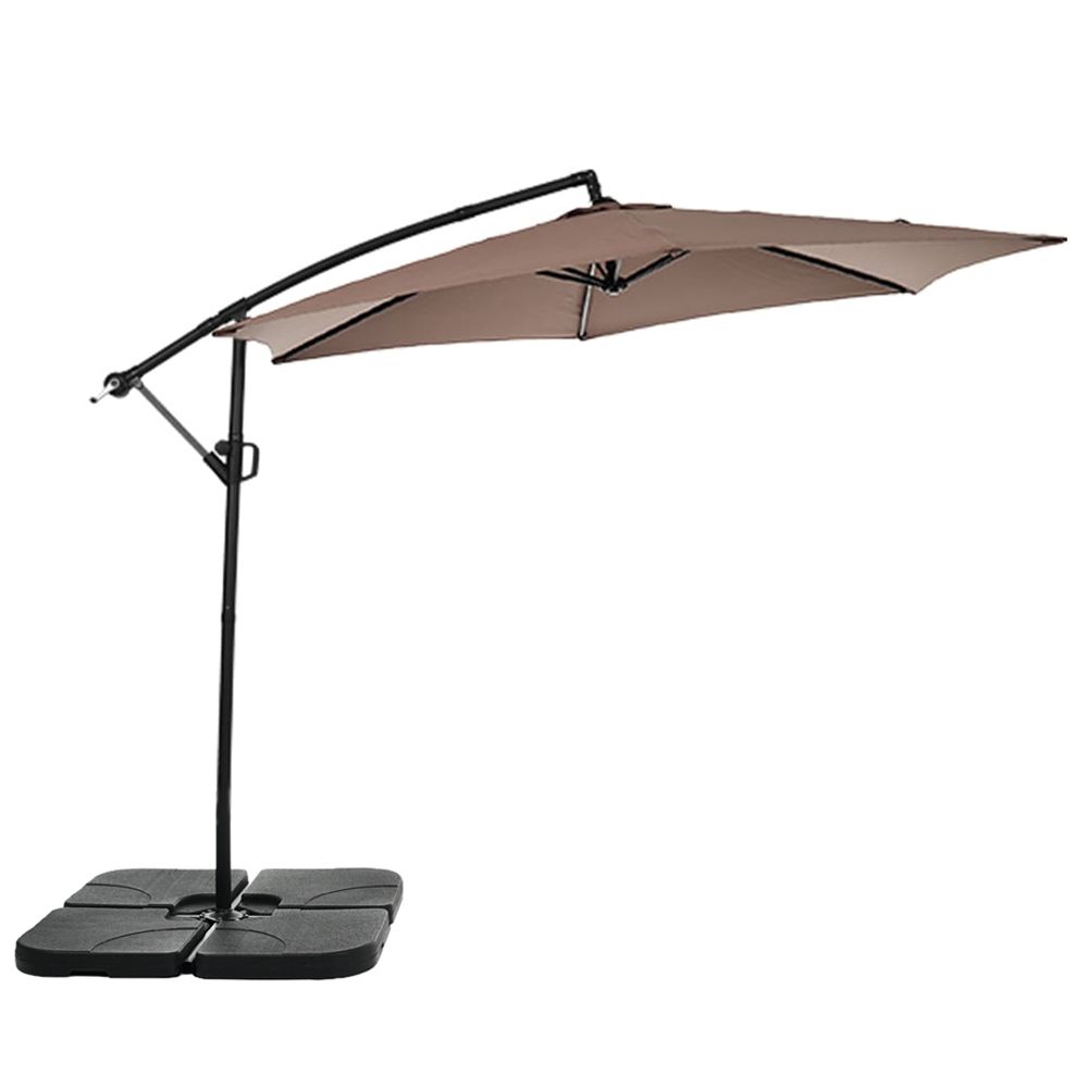 新入荷｜【ブラウン・ベース付き・360°回転】パラソル＋ベースセット 直径300cm 30+UPF紫外線対策 角度調整 パラソルセット ベース パラソル ガーデンパラソル 　ブラウン