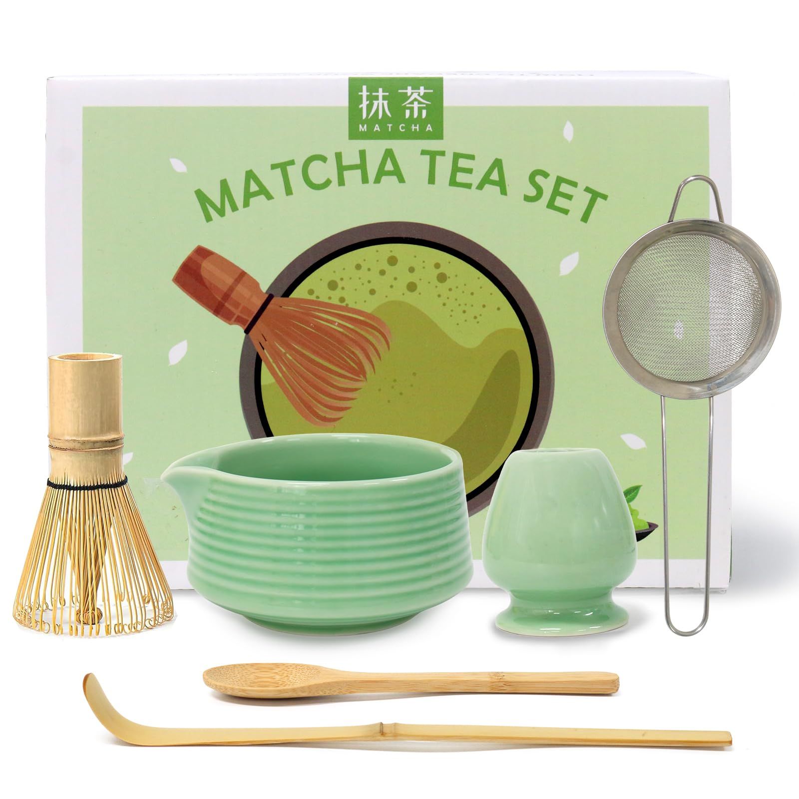 Valuetom抹茶 セット 茶道セット6点 （ 片口茶碗、茶筅、茶杓、茶筅立て、抹茶スプーン、茶漉し ）茶道具抹茶ラテを作り茶道を練習したりする初心者 母 父 先輩 先生誕生日 贈り物(沖縄・離島の方発送不可）) e8df236f