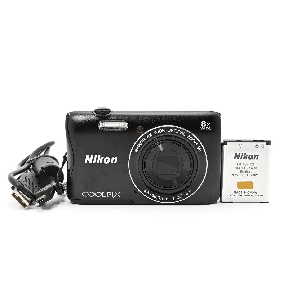 1394＜並品＞ Nikon デジタルカメラ COOLPIX S3700 ブラック S3700BK