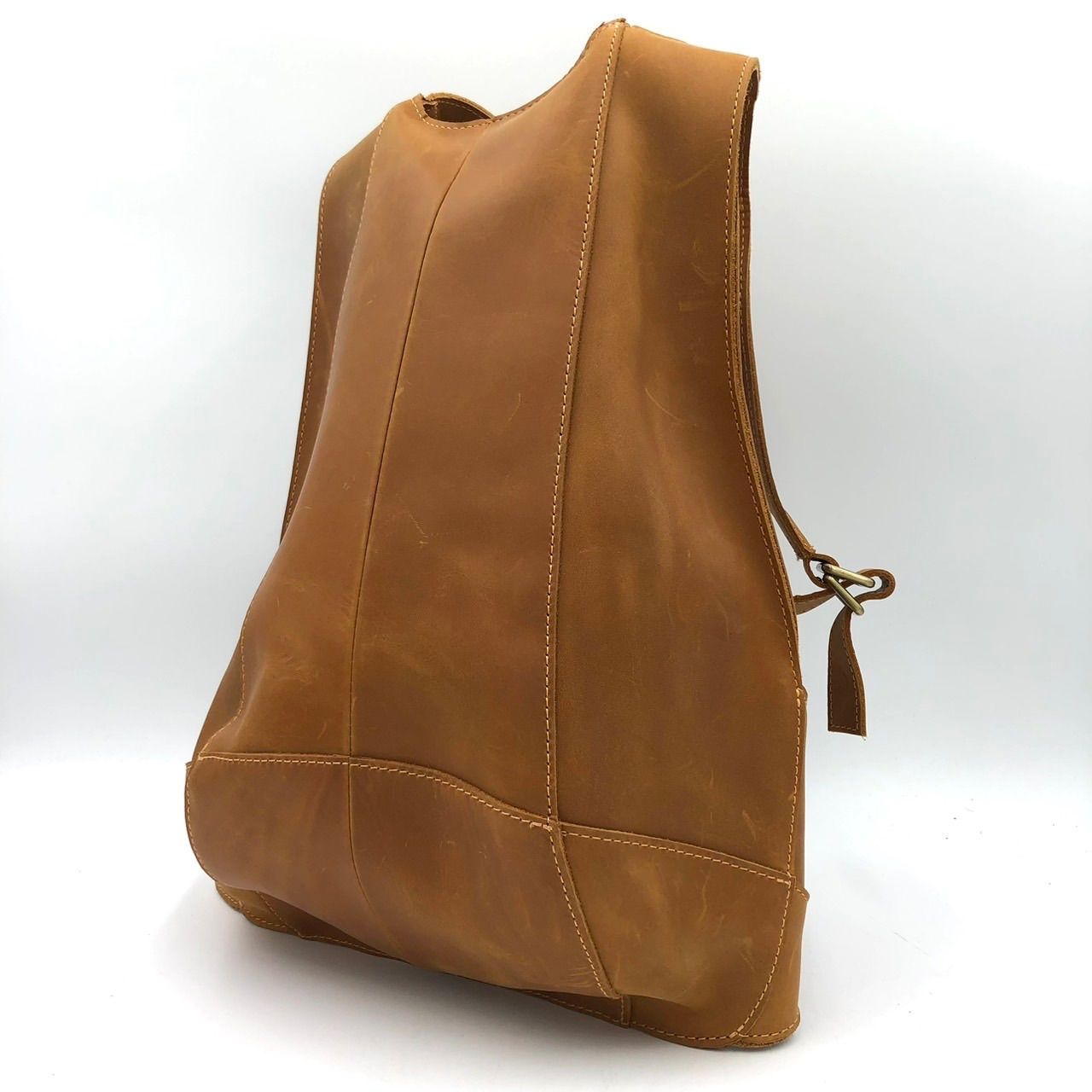 レザー リュック ボディバッグ バックパック ブラウン 茶色 本革 変形 中古