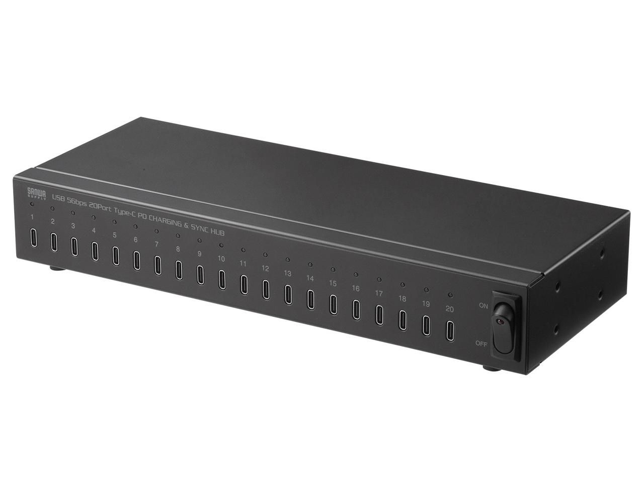 【新品・2営業日で発送】SANWASUPPLY サンワサプライ USB 5Gbps Type-C 20ポートハブ(USB-5TCPS20N)