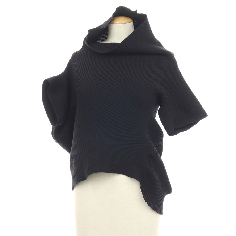【中古】イッセイミヤケ ISSEY MIYAKE 2026年春夏 ポリエステル系 プルオーバーニット ブラック【サイズ表記なし（L位）】【レディース】