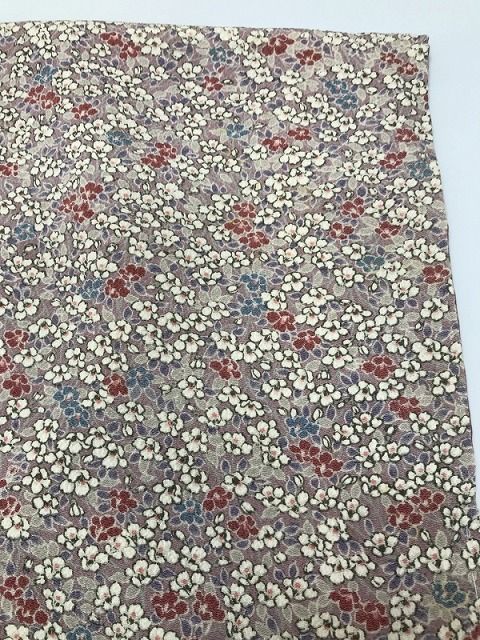 中古】Mサイズ 小紋 正絹 グレー地に草花模様 - メルカリ