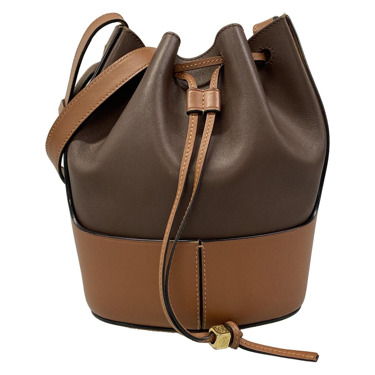 LOEWE(ロエベ) ショルダーバッグ バルーンバッグ スモール ダークブラウン×ブラウン 巾着型