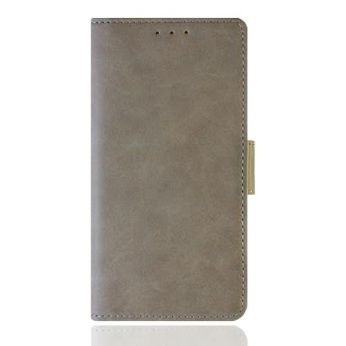 For motorola edge 60 pro / 60s pro 対応 ケース 手帳型 スマートフォンケース 本革 牛皮 保護カバーサイドマグネット式 スタンド機能付き カード収納ポケット サイドポケット(SAMURAI カラー:グレー ad95694b