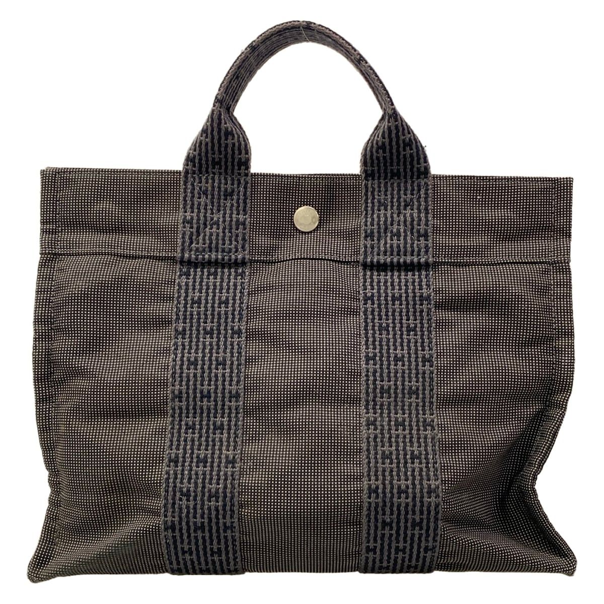 HERMES(エルメス) トートバッグ エールライントートPM グレー 旧型金具