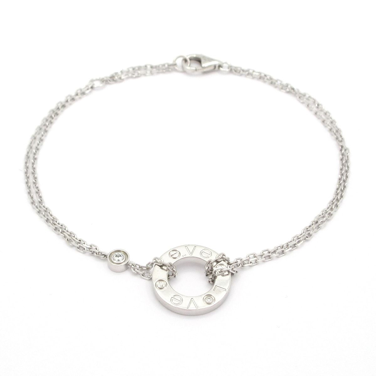Cartier(カルティエ) ブレスレット美品 ラブサークル B6038100 K18WG×ダイヤモンド 2Pダイヤ