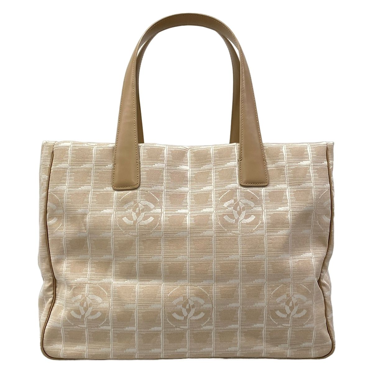 CHANEL(シャネル) ハンドバッグ ニュートラベルライン アイボリー×ベージュ レザー