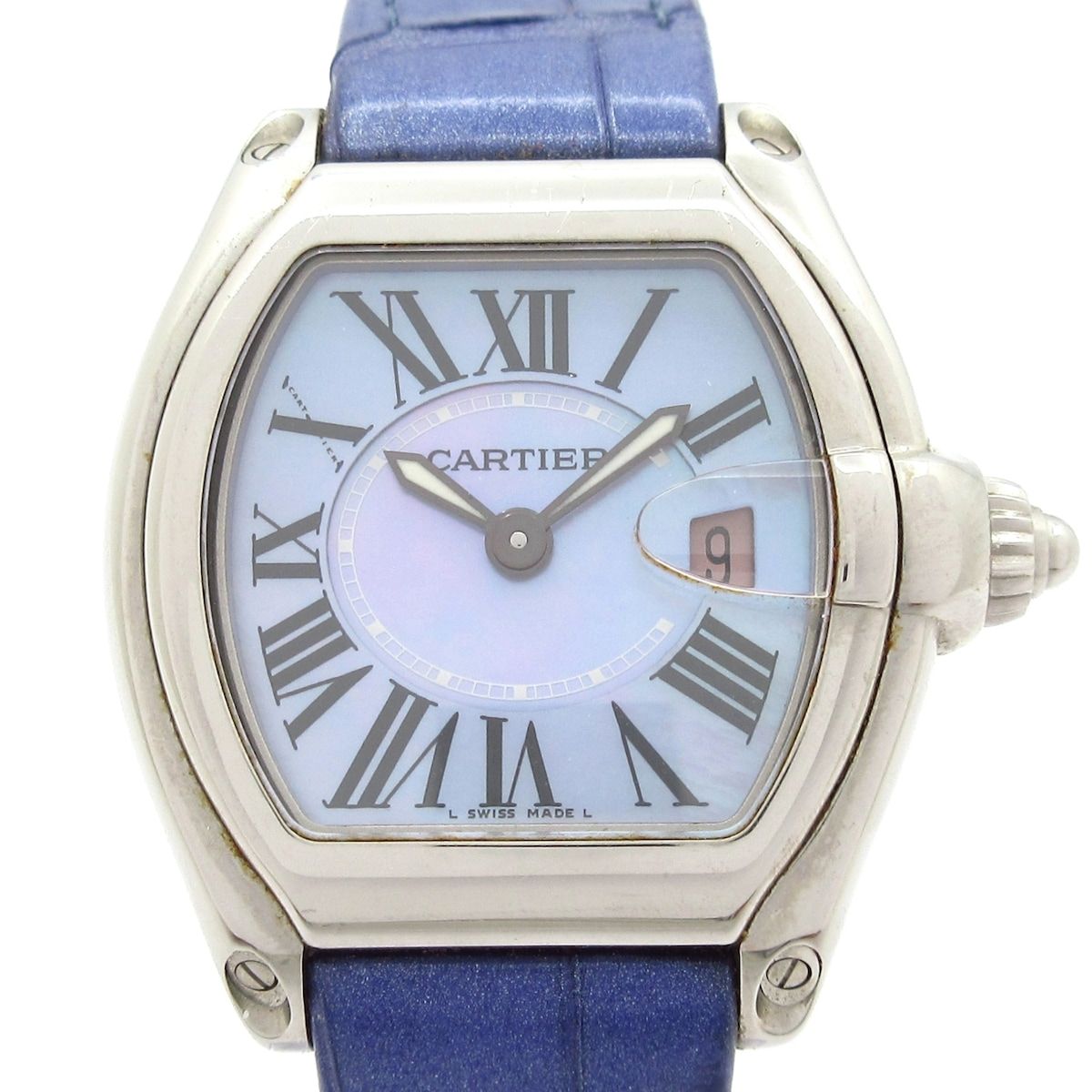 Cartier(カルティエ) 腕時計 ロードスターSM W6206007 レディース SS/シェル文字盤/革ベルト/2008年クリスマス限定 パープルシェル