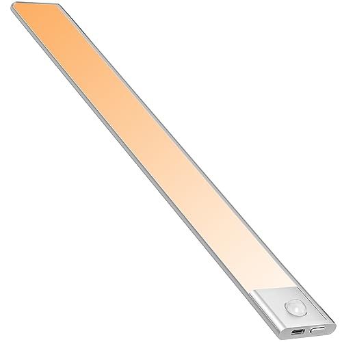 【2本入り】 人感センサーライト 室内 LED バー ライト 充電式 2200mAh キャビネットライト 40cm 電球色 超薄型設計 手元灯 マグネット LEDライト 配線工事不要 省エネ 長寿命 高感度 高輝度 部屋 玄関 廊下 キッチン 02fdb78b