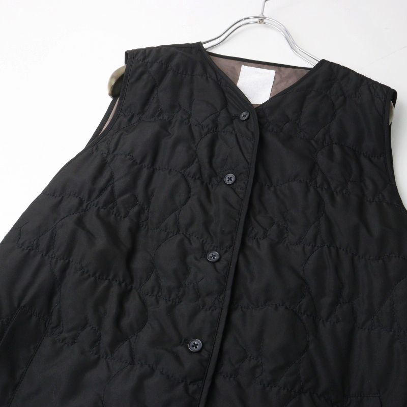 2022AW マーブルシュッド marble SUD Bearキルト Long Vest ブラック