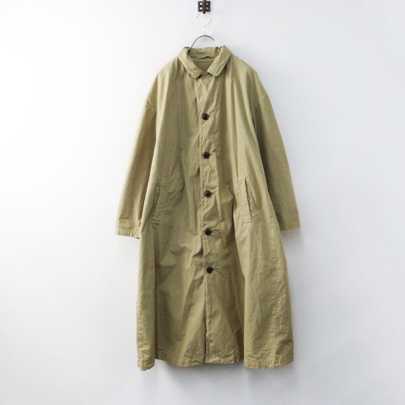 定番 人気 ネストローブ nest Robe スーピマコットンステンカラーコート F ベージュ┃裏地付き ロング 羽織り【2400014984972】