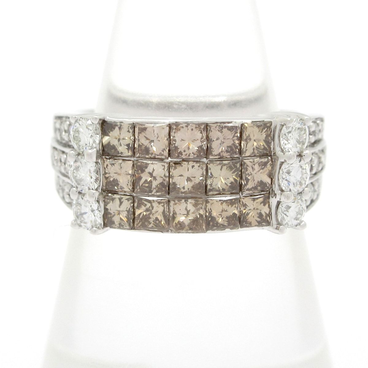 LES ESSENTIELLES(レエッセンシャル) リング美品 K18WG×ダイヤモンド×ブラウンダイヤモンド D1.65ct 160,250円