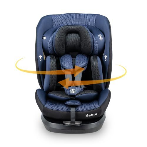 Nebioネビオ ISOFIX＋テザーベルトで足下広々チャイルドシート 新生児 0歳?12歳頃まで R129適合 ベビーグッズ 出産祝い リクライニング 360°回転式 洗える 取付簡単 ISOFIX テザーベルト ターンピットF-TTpms