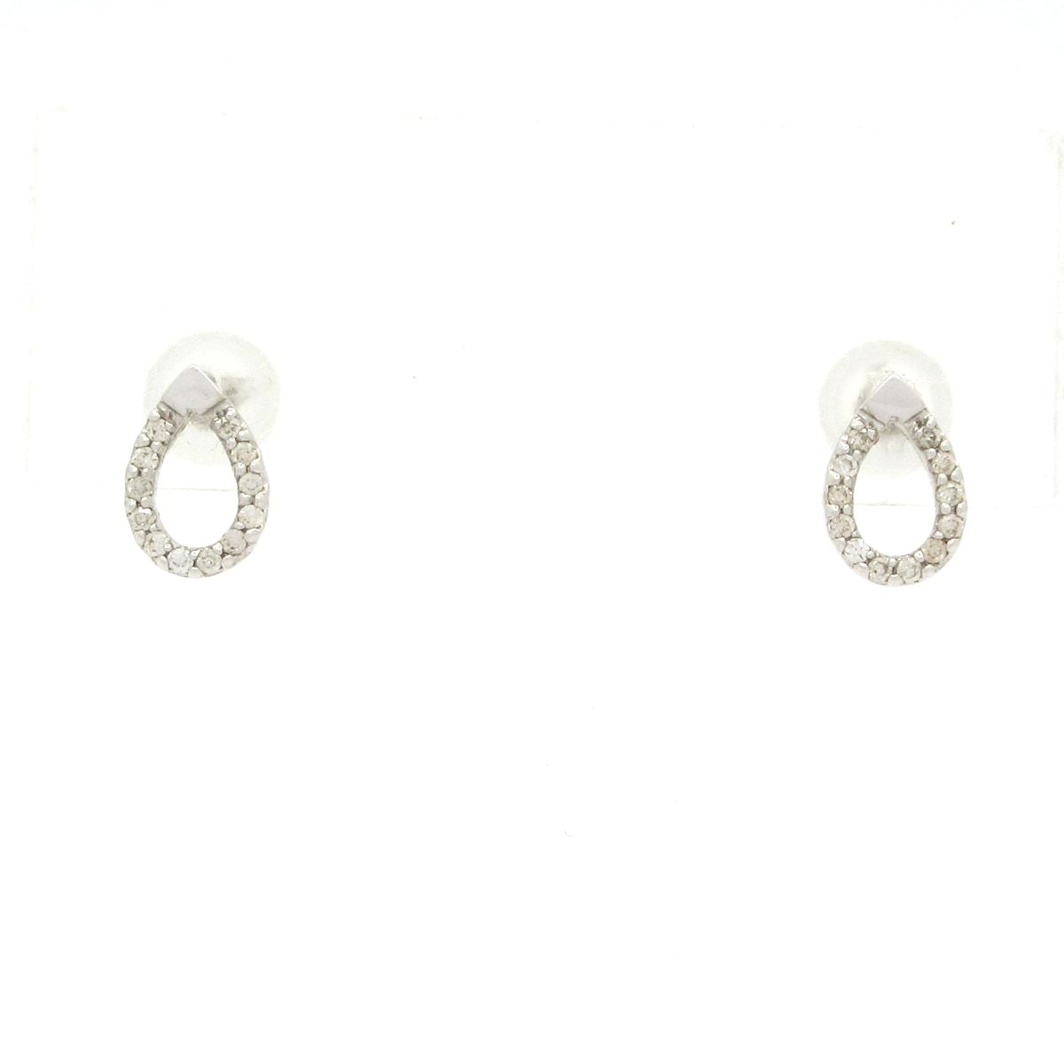 Unbranded(ノーブランド) ピアス K14WG×ダイヤモンド 総重量:0.7g/0.05刻印