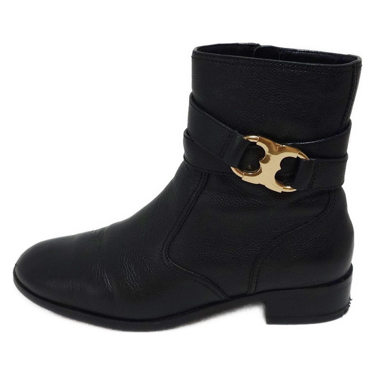 TORY BURCH(トリーバーチ) ショートブーツ 7 レディース - 黒 アウトソール張替済 レザー